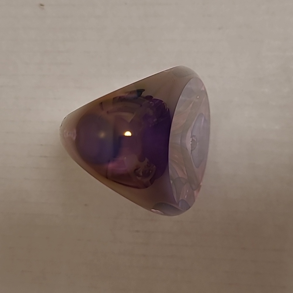 Edward Kachurik Art Glass 3 Panel Sculpture Amethyst Paperweight - Picture 12 of 16